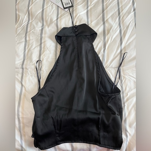 Guess ‘Aria’ Black Satin Mock Neck Top, NWT - Picture 3 of 6